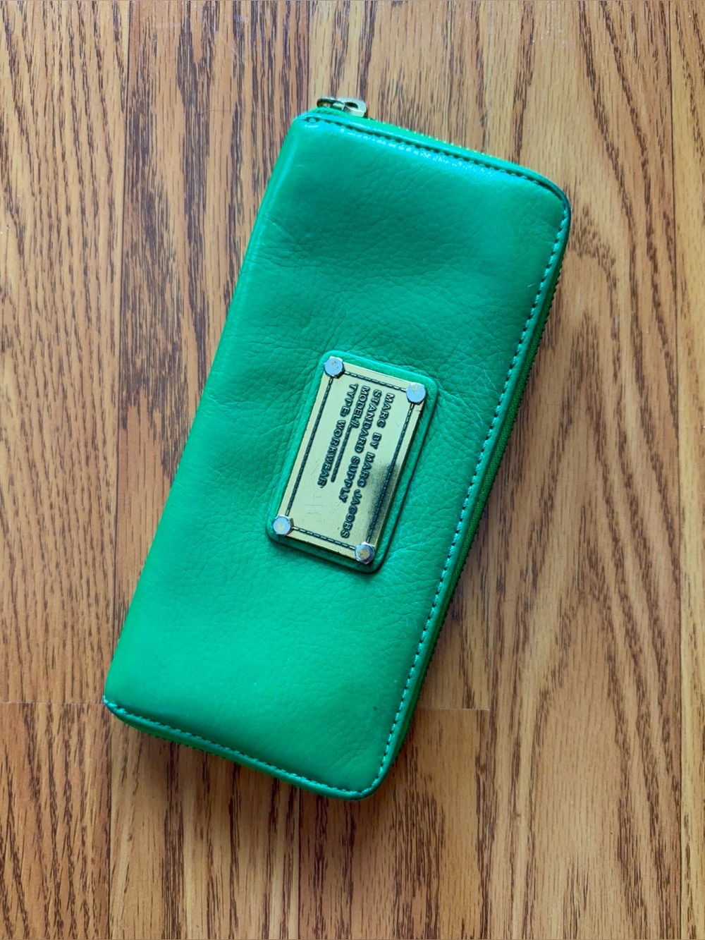 Vintage Marc By Marc Jacobs Pebbled Kelly Green Leather Continental Wallet Y2K